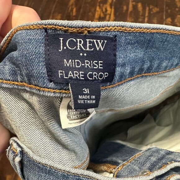 J Crew size 31 normcore mid-rise flare crop jeans - Picture 3 of 5